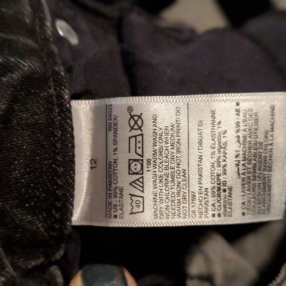 New old navy vintsge retro style high waist straight distressed blk jean… - Picture 5 of 10